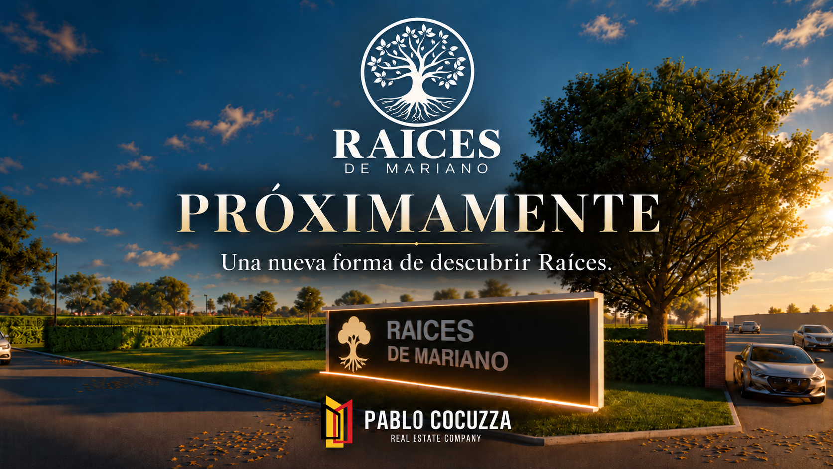 Raíces de Mariano. Próximamente. Una nueva forma de descubrir Raíces. Pablo Cocuzza Real Estate Company.